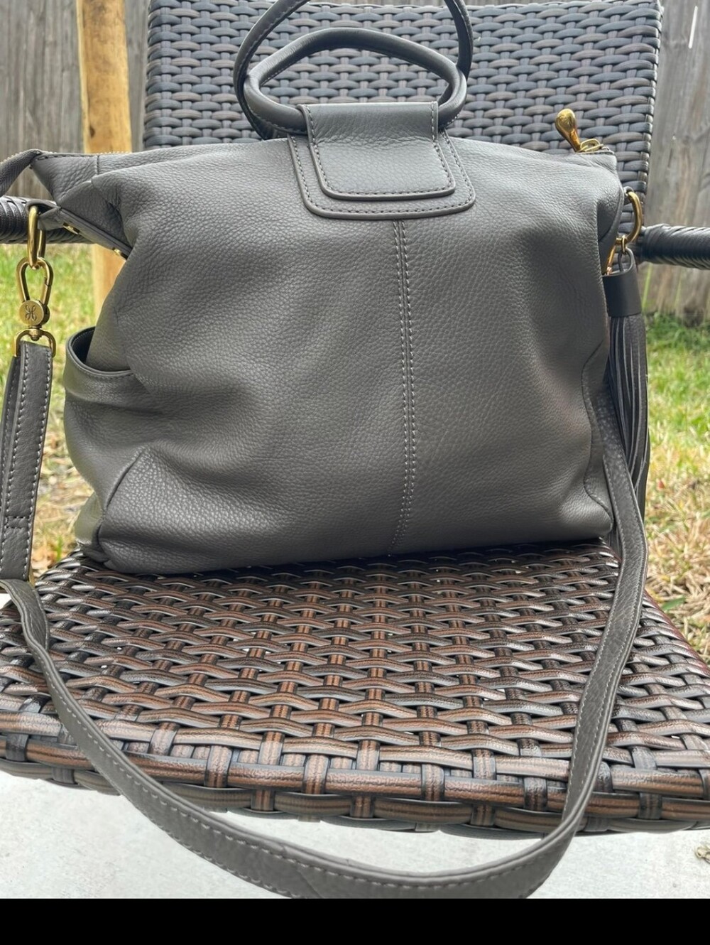 HOBO Sheila Large Leather Hobo Bag – Gray – Genuine Leather – Excellent Conditio